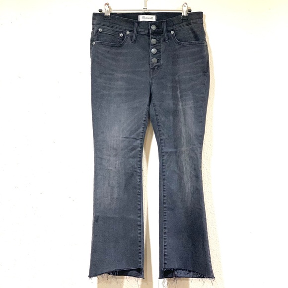 Madewell Denim - Madewell Charcoal Raw Hem Cali Demi-Boot Jean’s (27s)